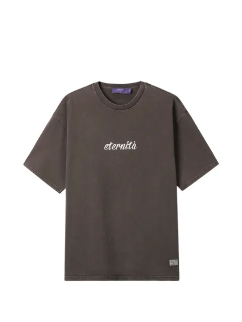aftermaths slogan-print cotton T-shirt Brown AFMTEM01463X