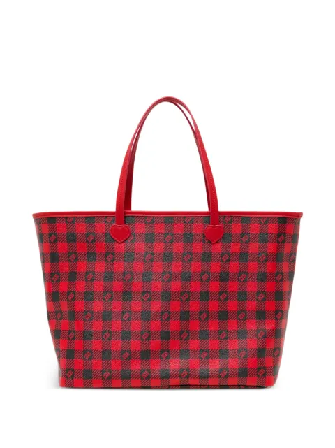 APEE™ by *A BATHING APE® check-pattern heart-patch tote bag Red 00CBAM202324L