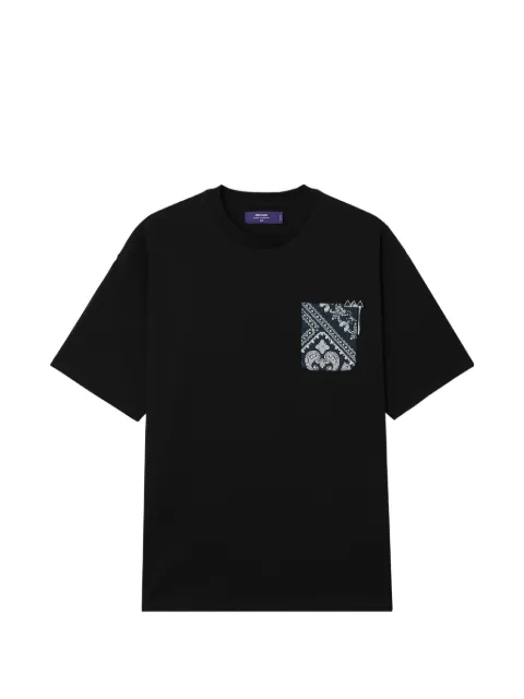 aftermaths paisley-print pocket T-shirt Black AFMTEM01476X