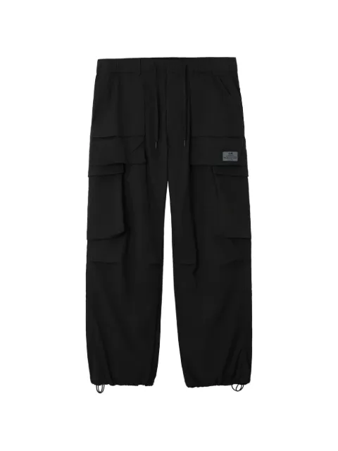 aftermaths logo-patch wide-leg cargo pants Black AFMPTM01421X