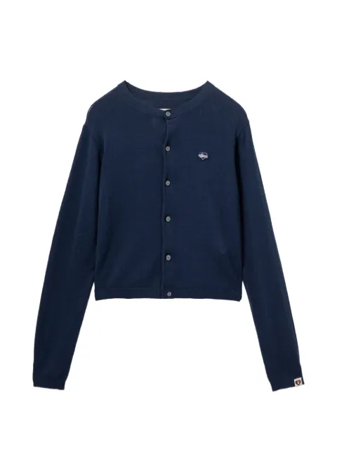 APEE™ by *A BATHING APE® logo-patch button-up cardigan Blue 00CKNM202304L