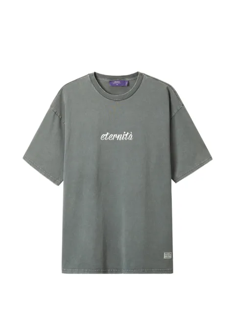 aftermaths slogan-print cotton T-shirt Grey AFMTEM01463X