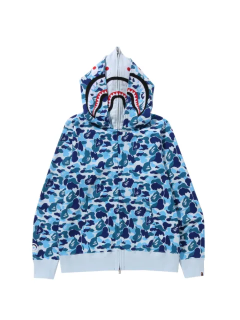 A BATHING APE® full-zip camouflage-print hoodie Blue 001ZPM201003M