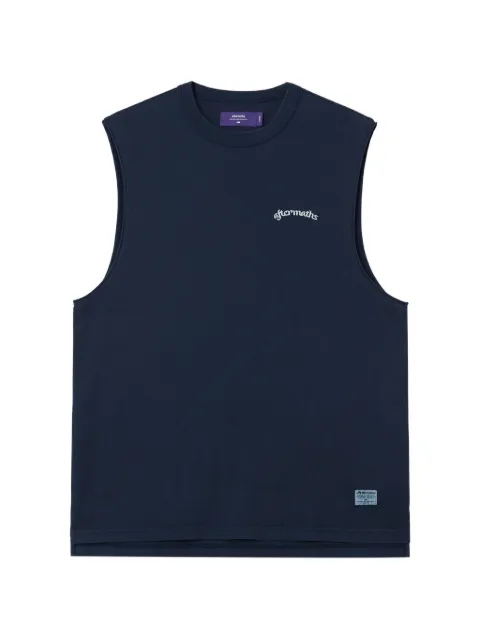 aftermaths graphic-print cotton tank top Blue AFMVTM01492X