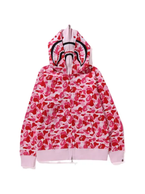 A BATHING APE® full-zip camouflage-print hoodie Pink 001ZPM201003M