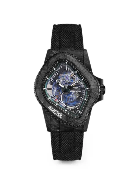 LAARVEE Monster asymmetric-case 40mm watch Blue PEA005CFRPBLK
