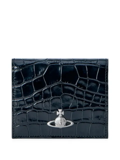 Vivienne Westwood croc-embossed Orb bifold wallet Black 51150030WL0098N401