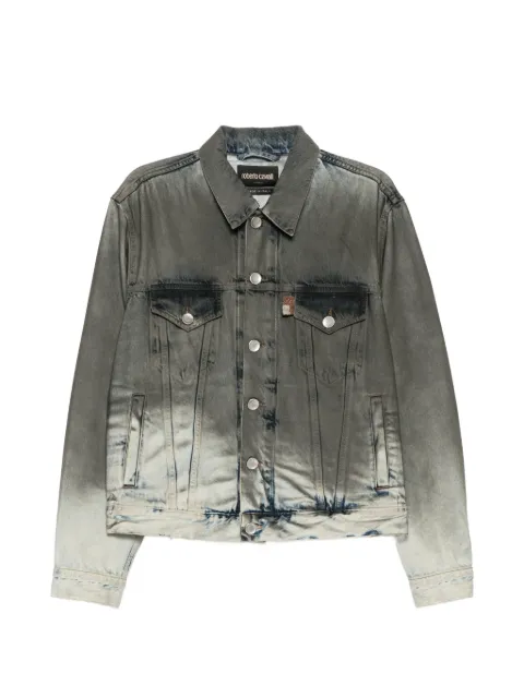 Roberto Cavalli embroidered denim tucker jacket Grey ORJ470VT009