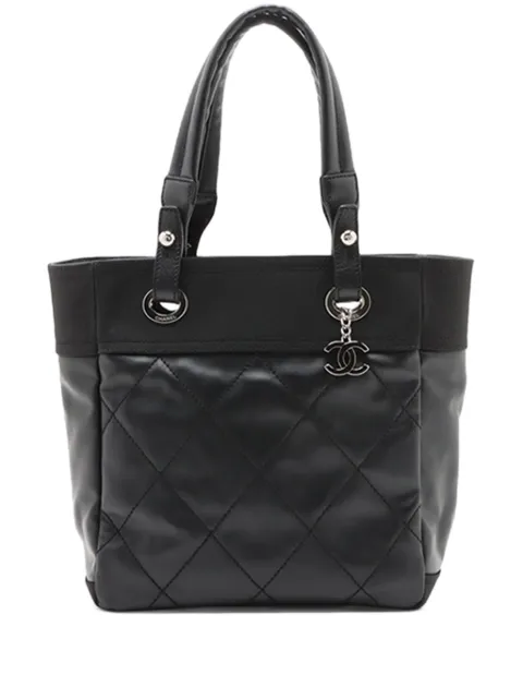 CHANEL Pre-Owned 2011 Small Quilted Coated Canvas Paris Biarritz tote bag Black MZRQFFE1SRI149ZH