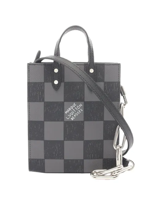 Louis Vuitton Pre-Owned 2020-2021 Damier Checkerboard Sac Plat XS satchel Black E03NTES5BCCM9B1X
