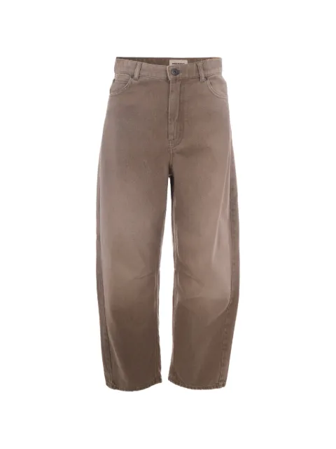 Weekend Max Mara logo-patch barrel-leg jeans Brown 2625186061600