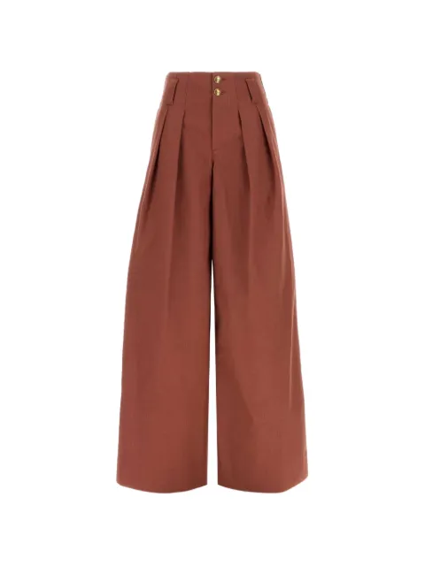 Chloé wide-leg pleated trousers Brown CH26APA15041