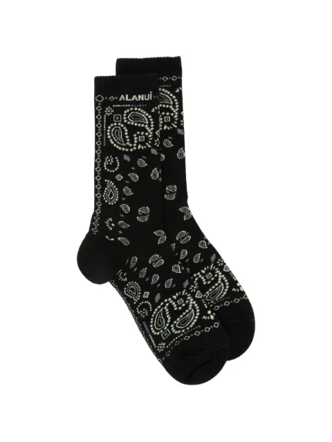 Alanui paisley-pattern socks Black LWRA007E26KNI0011084