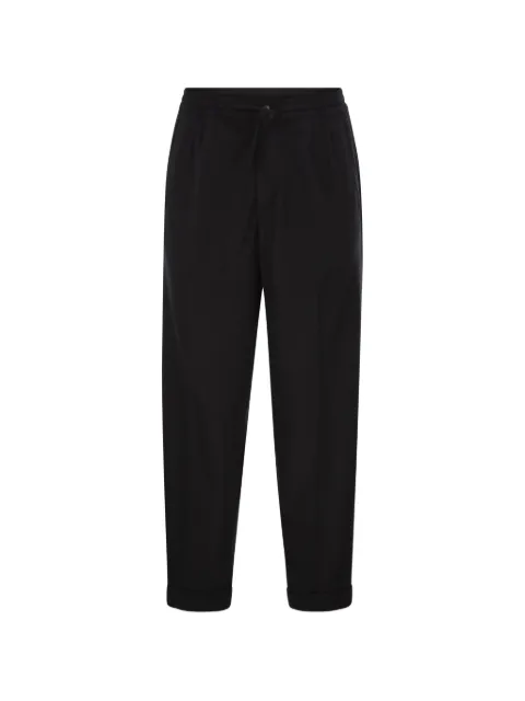 Fedeli Harvard double-pleat trousers Black TU000619