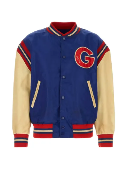 Golden Goose leather-sleeve Journey bomber jacket Blue GMP02792P002665