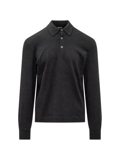 Zegna navy blue cotton polo shirt Blue UI394A4I739