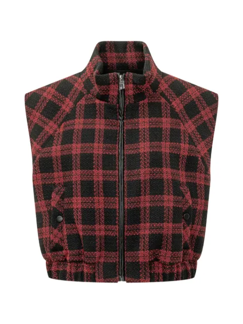 PINKO check-pattern zip-up gilet Black 107440A3GN