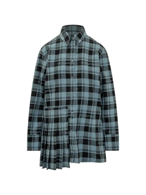 Off-White check pleated dress Blue 2FU00353TW459