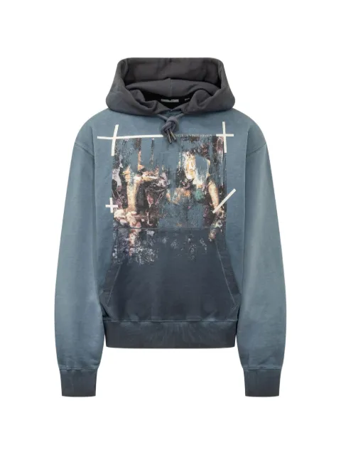 Off-White Narciso graphic-print hoodie Blue 44MBB12NF26F00A411