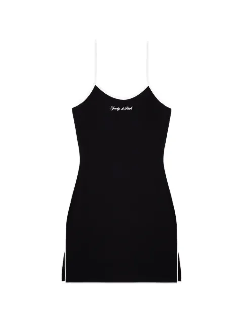 Sporty & Rich logo-print contrast-trim dress Black DR00871326BA06
