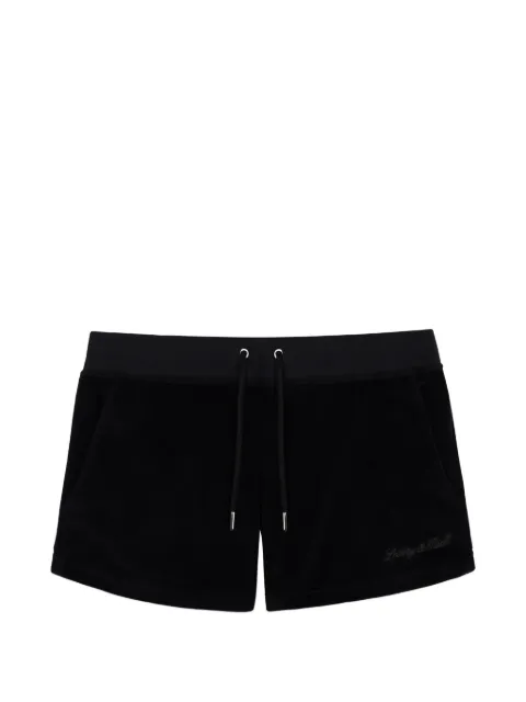 Sporty & Rich Krystal logo-embellished shorts Black SH05771326BA01