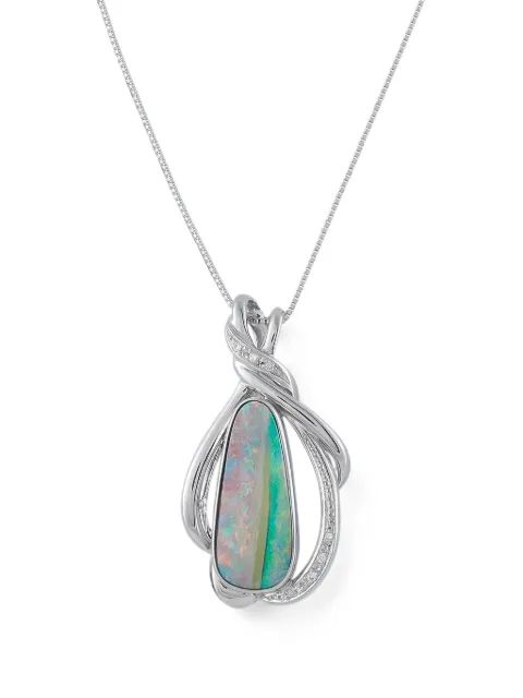 LB Exclusive boulder opal and diamond necklace Silver MF01062326