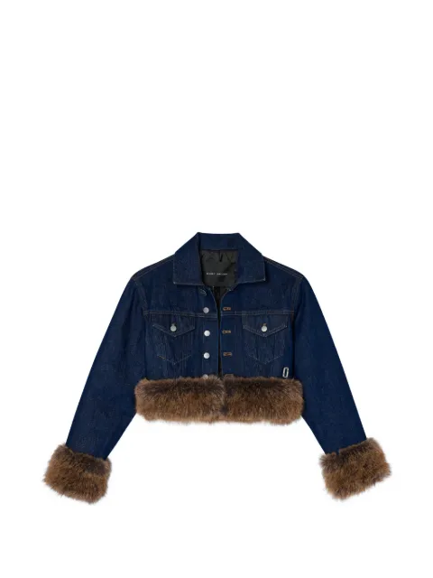 Marc Jacobs faux-fur shrunken trucker Blue 2F6RJC020D12