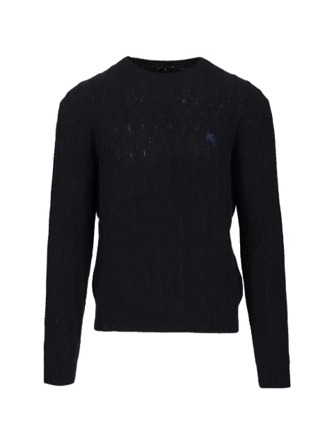 ETRO Pegaso-embroidered cashmere sweater Blue MRKF0096AU12P