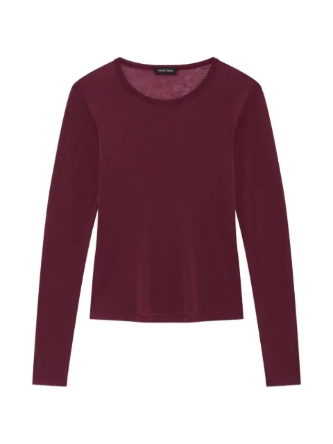 ANINE BING Sylvie long-sleeve T-shirt - fig Red A0811501