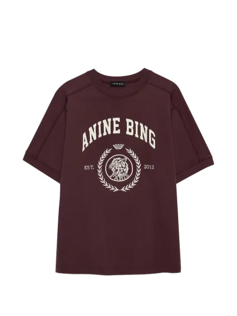 ANINE BING Jaylin logo-print crew-neck T-shirt Red A0812695