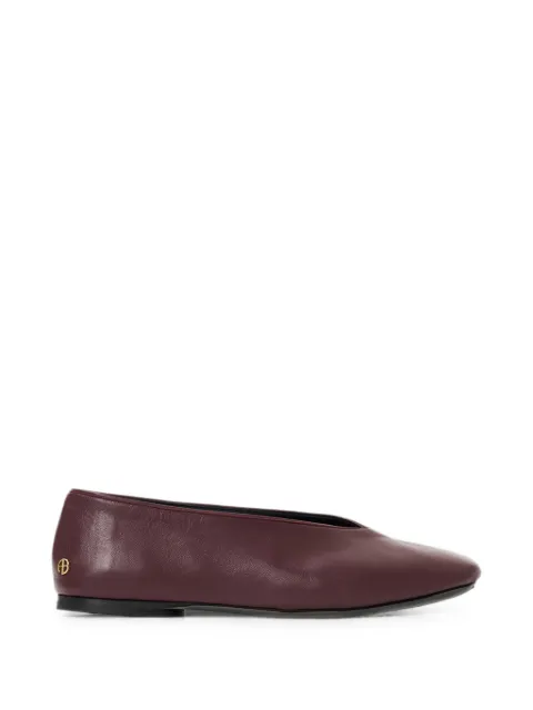 ANINE BING Ana ballet flats smooth leather - fig Red A1412370