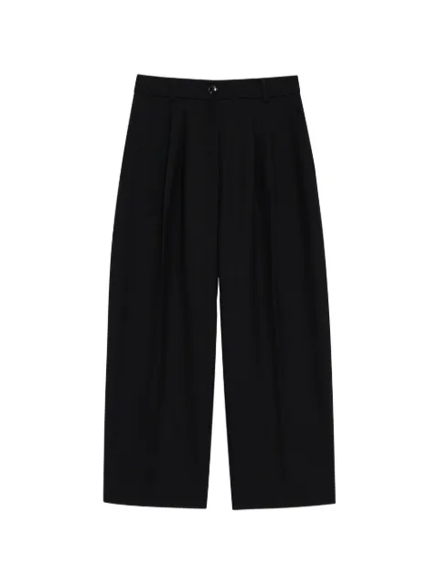 ANINE BING brice pleated cropped trousers Black A0312223