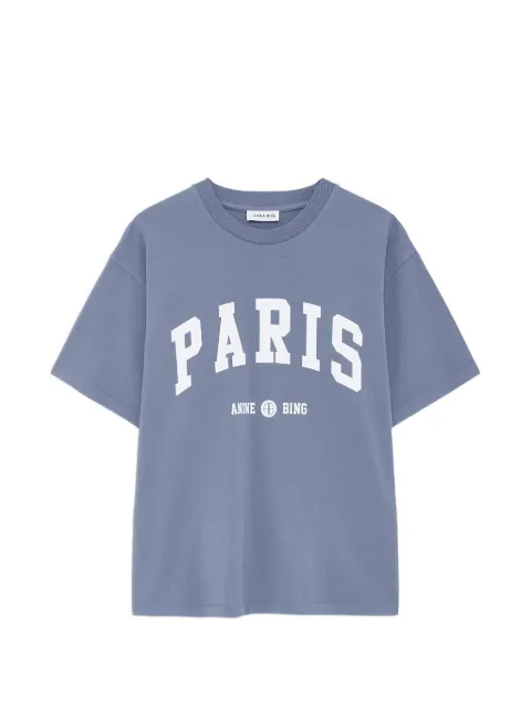 ANINE BING Cade T-shirt Paris University - blue washed Blue A0812903