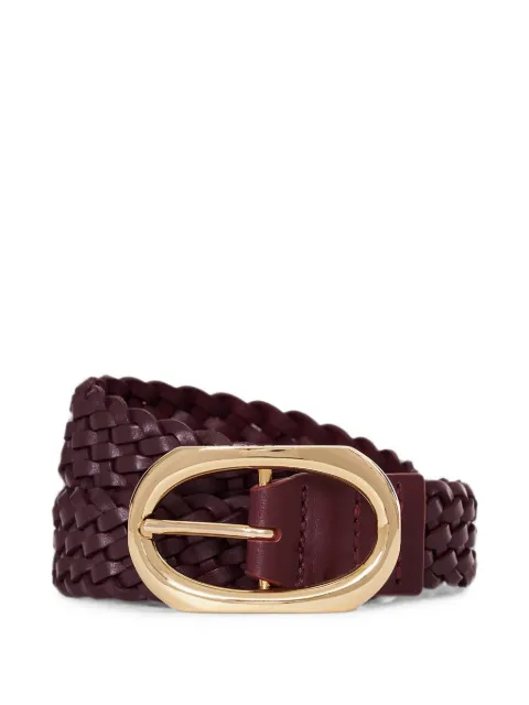 ANINE BING Signature Link braided leather belt Red A1212355