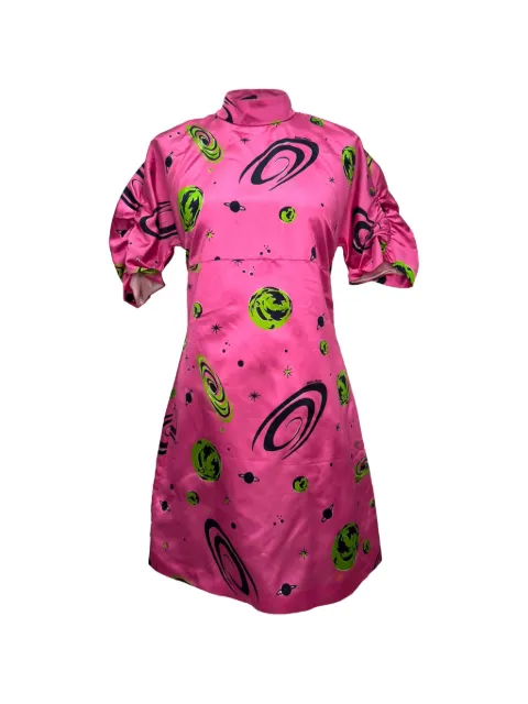 Miu Miu Pre-Owned 2017 Space print dress Pink RFCPUGBCL757627W