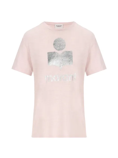 MARANT ÉTOILE Zewel logo-print T-shirt Pink TS0001FBA1N10E