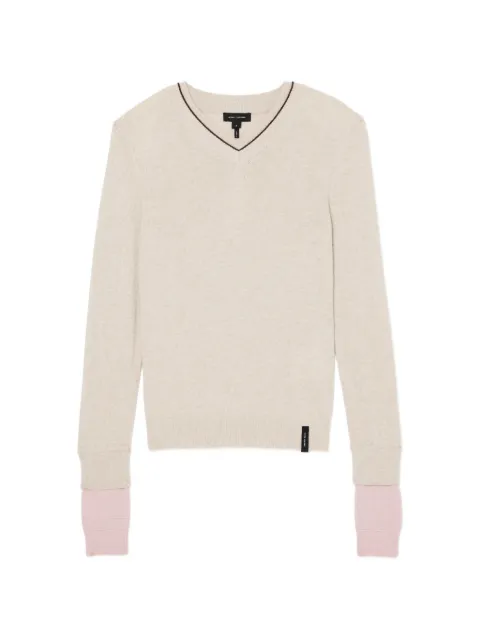 Marc Jacobs layered-sleeve V-neck sweater Neutrals 2F6RTP003K03