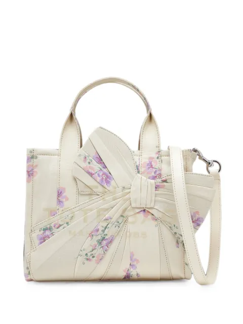 Marc Jacobs small tote in antique floral canvas with oversized bow Neutrals 2F6HTT033H02107