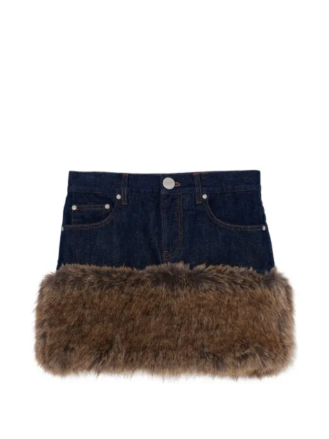 Marc Jacobs faux-fur denim mini skirt Blue 2F6RSK023D15