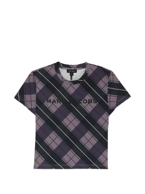 Marc Jacobs plaid logo baby T-shirt Purple 2F6RTP009C18