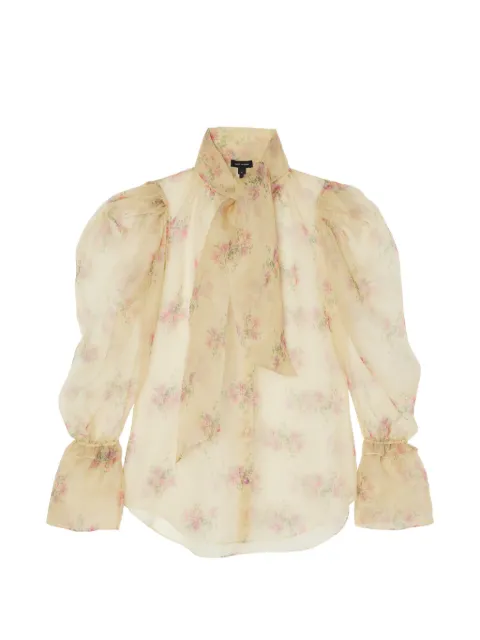 Marc Jacobs floral organza puff blouse Neutrals 2F6RDR032W16
