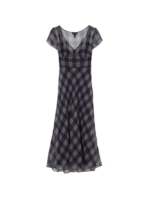 Marc Jacobs plaid chiffon midi dress Purple 2F6RDR088W24501