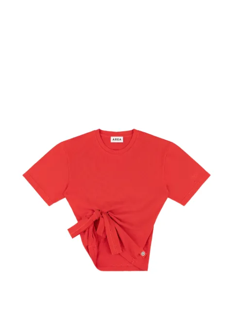AREA knot-detail T-shirt Red SP26AWTS0064FA01