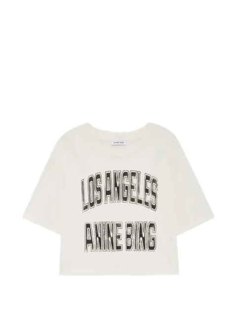 ANINE BING Johnny cropped T-shirt - cream White A0812698