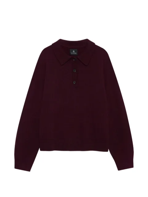 ANINE BING Lee polo sweater Red A0912289