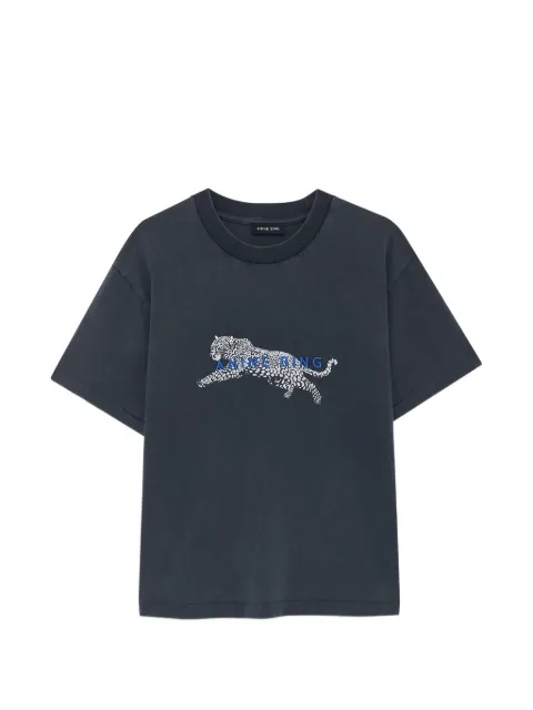 ANINE BING Cade T-shirt Leopard - washed black Blue A0812927