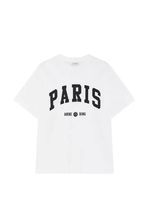 ANINE BING Cade T-shirt Paris University - white White A0812903