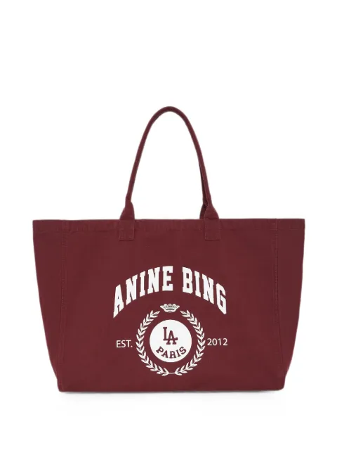 ANINE BING Leo canvas tote Collegiate - fig Red A1312763
