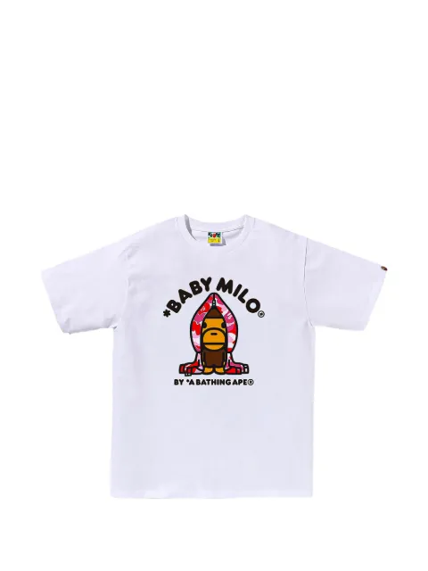 A BATHING APE® Baby Milo print T-shirt White 0ZXTEMX00510QWHT