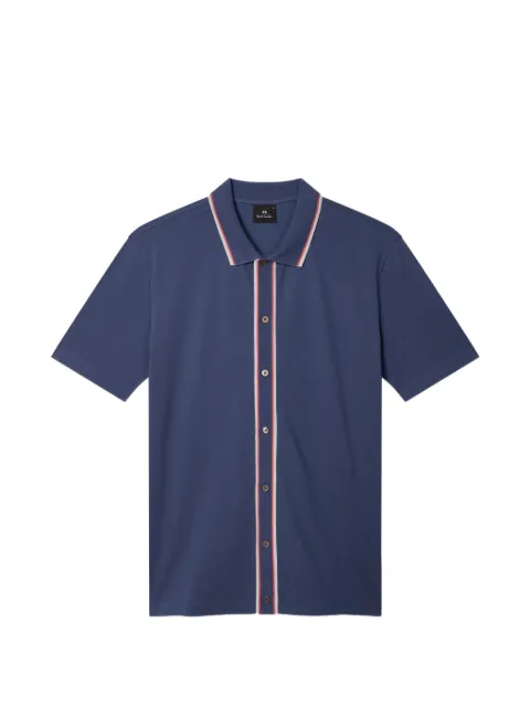 Paul Smith stripe-trim button-through polo shirt Blue M2R787YW21511